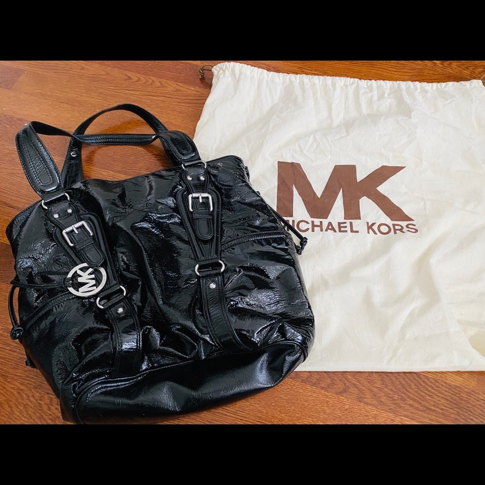 Michael Kors Black Patent Leather Tote